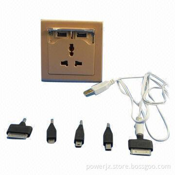 Decorator Duplex Dual-outlet USB Panel Socket, USB3.0 Chargeable Devices